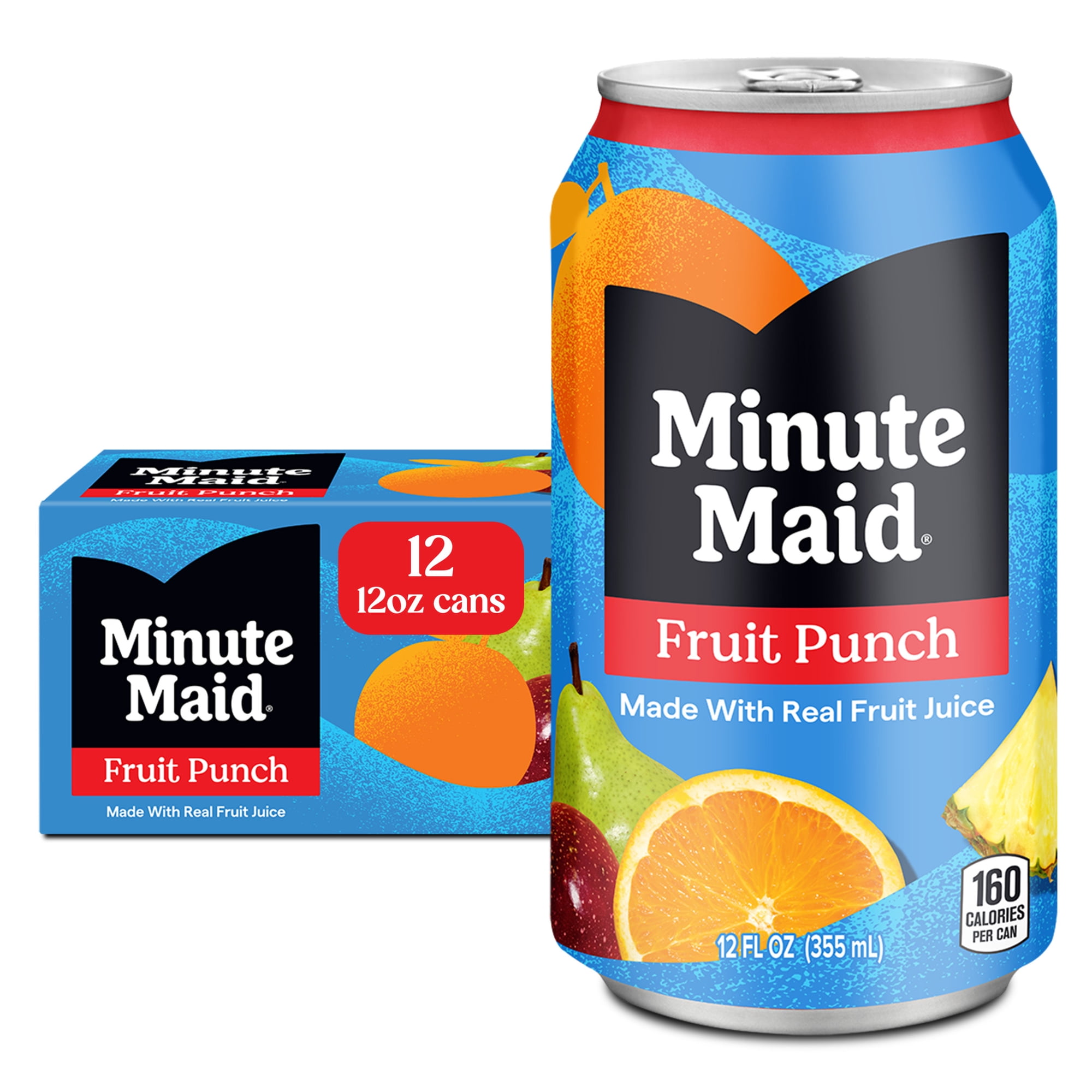 Minute Maid Fruit Punch Juice Drink Fridge Pack Cans, 12 fl oz, 12 Pack