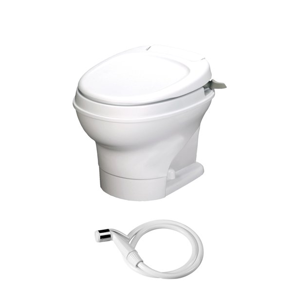 Aqua Magic V RV Toilet Hand Flush with Hand Sprayer / Low Profile