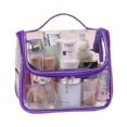 thumbnail image 1 of Bolsa de cosméticos transparente de PVC, de la mano con una simple bolsa de lavado impermeable para almacenamiento de viaje., 1 of 5