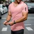 thumbnail image 2 of oqasdz Mens T Shirts V Neck Short Sleeve with Zipper for Casual Trendy Loose Comfortable Spring and Summer Tee Top, 2 of 5