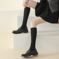 thumbnail image 6 of Classical Knee Length Socks 5 Pairs Cotton Preppy Ribbed Stockings for Ladies, 6 of 17