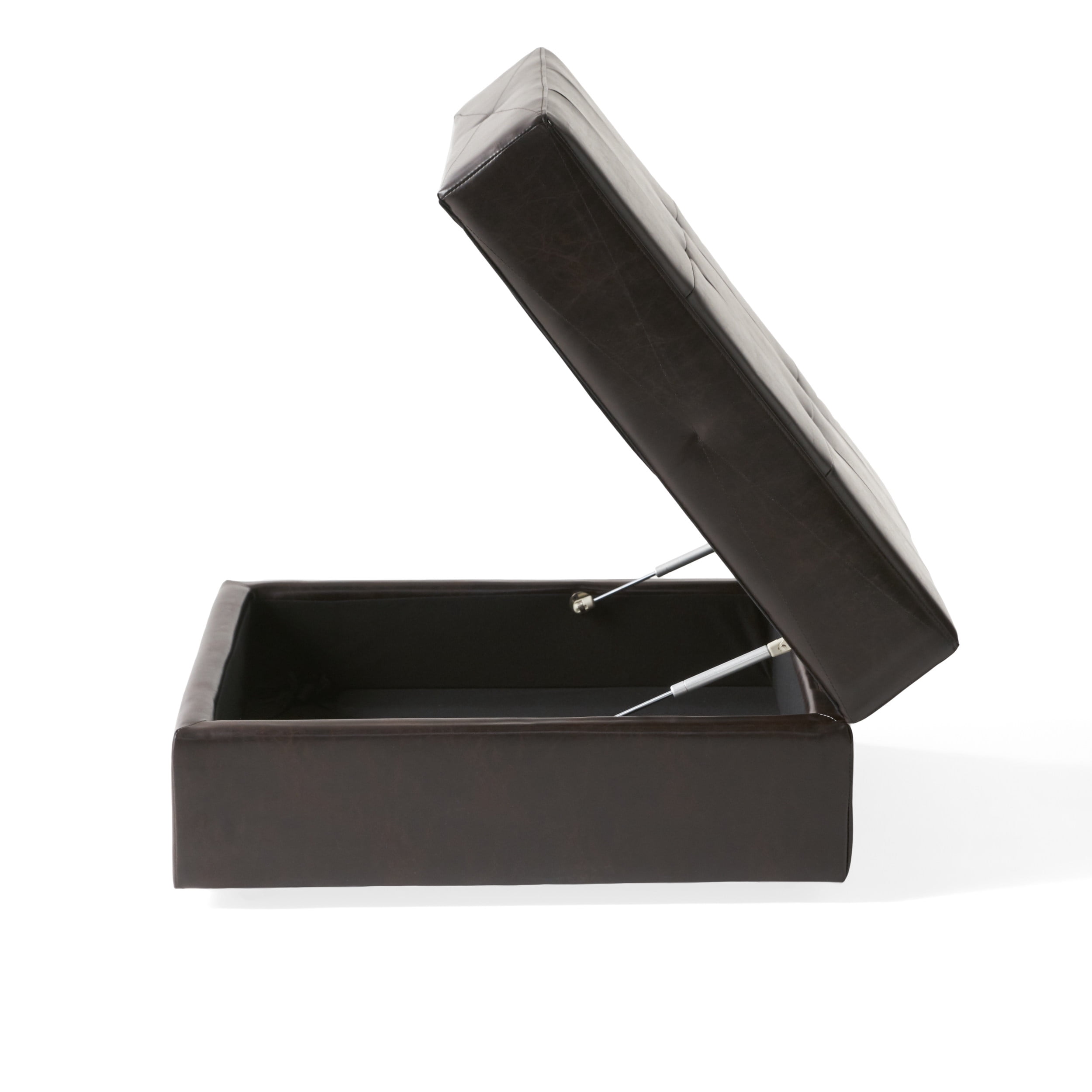 Brandon Brown Leather Storage Ottoman