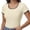 Apricot, variant on Women's Square Neck Color Block Slim Fit Summer Basic Tee