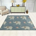 thumbnail image 3 of 5'3" x 4' (63 x 48 inch) Area Rug, Pad Elephants in Pastel Colors Nursery Rugs Floor Mat for Kids Playing Room Living Room Bedroom, 3 of 6