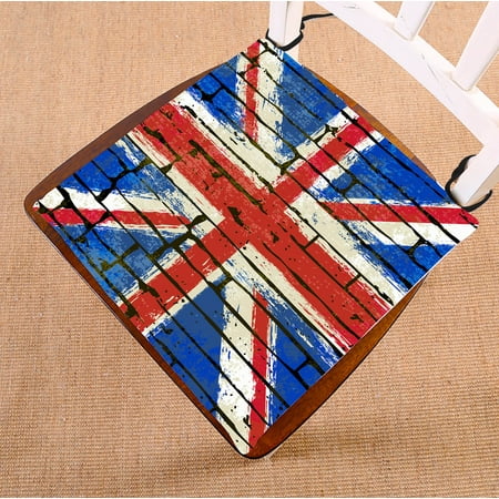 Union Jack Cushions (YKCG Grunge British Union Jack Flag UK Flag Brick Wall Seat Cushion Chair Cushion Floor Cushion Twin Sides 16x16)