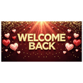 thumbnail image 1 of Welcome Back Banner Colorful Confetti Balloons Decorative Background Party Supplies Event Backdrop Celebration Welcome Banner Photography Props, 1 of 4