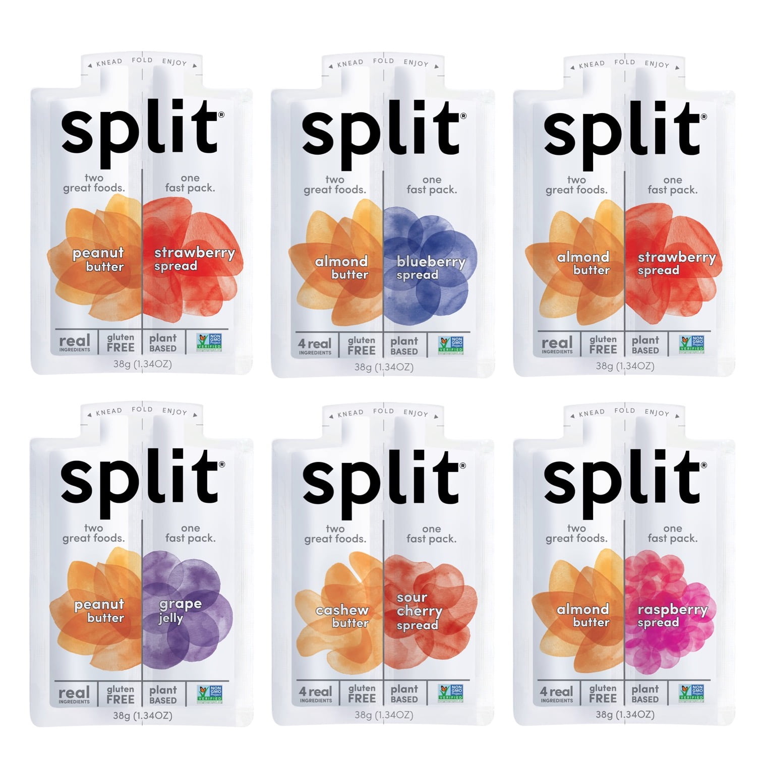 10PK Split Nutrition Peanut Butter and Strawberry Squeeze Pouch, Healthy Snacks, Kids Snack, School Snack, 1.34 oz