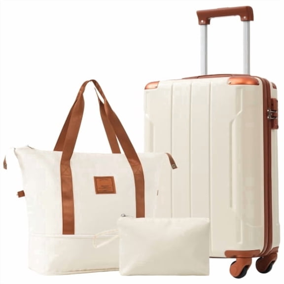 Carry on Luggage Sets 3 Piece Hard Shell Suitcase Lightweight ABS with Double Spinner Wheels for Men Women (20 Inch)