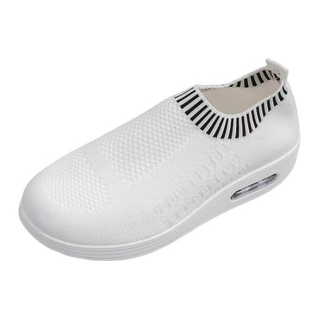 

Shoes for Women Women Shoes Thick Sole Wedge Sneakers Fashionable Outdoor Comfortable Breathable Casual Sneakers Running Shoes for Women Womens Walking Shoes(Color:White Size:US 6.5)