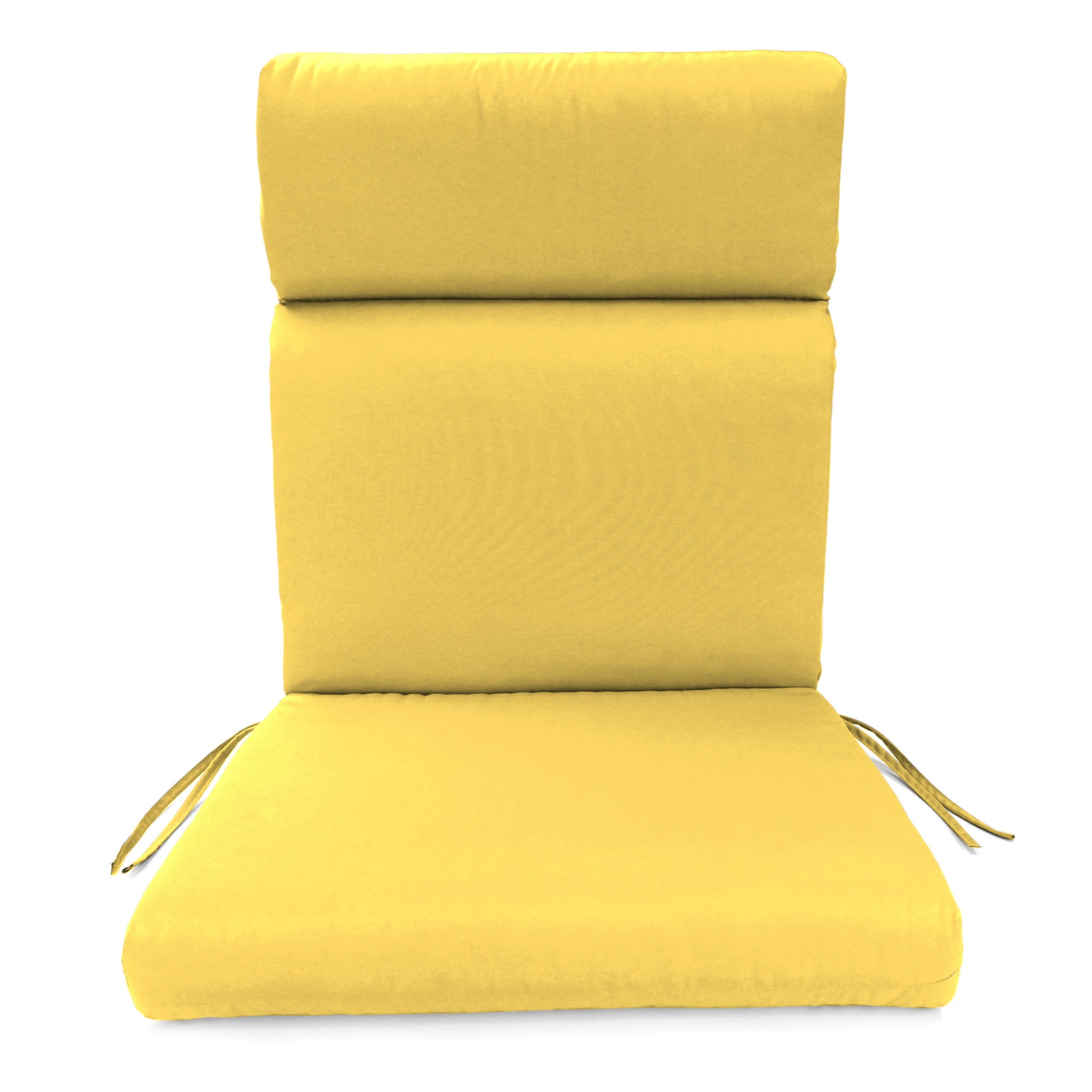 Jordan Manufacturing 44" x 22" Sunray Yellow Solid Rectangular Outdoor Chair Cushion with Ties and Hanger Loop