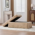 thumbnail image 5 of Noble House Junton 46" Chenille Ottoman, Modern Square Foot Stool with Metal Legs, Living Room, Bedroom, Wheat, 5 of 8