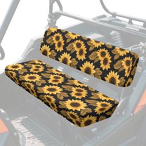 Uorisanigo UTV Front Bench Seat Cover for Mule Seat Accessories Parts, Sunflower Print UTV Padded Protector Compatible with Kawasaki Mule 4010 4x4 2009-2025 Anti-Scratch Seats Cushion