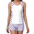 thumbnail image 4 of Ropa Interior Y Sujetadores Conservadores de Dos Piezas Conjunto de Traje de Baño con Sujetador Acolchado sin Mangas Cuello Redondo Traje de Baño Impreso Casual, 4 of 9