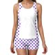 thumbnail image 4 of Ropa Interior Y Sujetadores Conservadores de Dos Piezas Conjunto de Traje de Baño con Sujetador Acolchado sin Mangas Cuello Redondo Traje de Baño Impreso Casual, 4 of 9