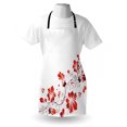 thumbnail image 3 of Chinese Apron Chinese Traditional Purity Symbol Blossoms with Curved Lace Like Branch and Leaves, Unisex Kitchen Bib Apron with Adjustable Neck for Cooking Baking Gardening, Red White, by Ambesonne, 3 of 3