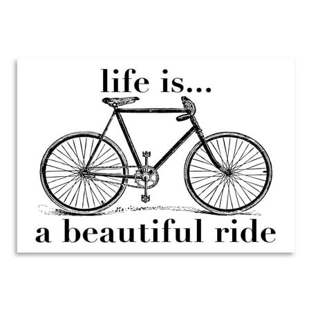 UPC: 0686457542494 | Americanflat Bicycle Life Is Beautiful Ride Black by Amy Brinkman Poster Art Print