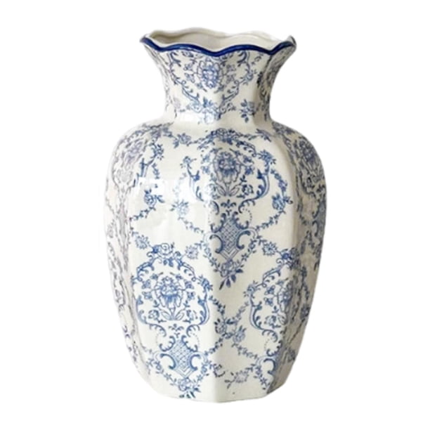 Jarrón de cerámica chino con flores, decoración moderna y única. Begonia 10cmx24cm