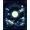Navy Blue Gold, Pattern 14, variant on ODIKA System Galaxy Celestial Bodies Orbital Path Astronomy Poster Stain Resistant Low Profile for Dorm Room, Small Living Apartment