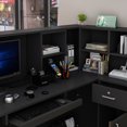 thumbnail image 4 of OXYLIFE Bureau d'Accueil en L avec Tiroir - Noir - 55,9 Pouces pour Bureau/salon, 4 of 5