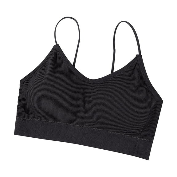 dmqupv Strapless Push Up Bras for Women Plus Size Women's Spaghetti Strap Cotton Pull Over Sports Bra Black L