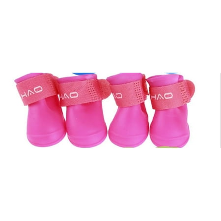 

4X/Set Dog Puppy Rain Boot Booties Pvc Shoes Protective Waterproof S/M/L Size