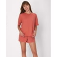 thumbnail image 3 of Hanes Originals 2 Piece Lounge Set, Comfywear SuperSoft Boxy T-Shirt & Sleep Shorts Loungewear Natural Cedar/Natural Cedar L Women's, 3 of 9