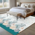 thumbnail image 5 of Seahorse Coral Shell Washable Living Room Rugs 6'x9', Starfish Ocean Wave Low Pile Throw Large Area Rug Non-Slip Sturdy Edge Binding Carpet for Dining Room Kitchen Office, 5 of 9