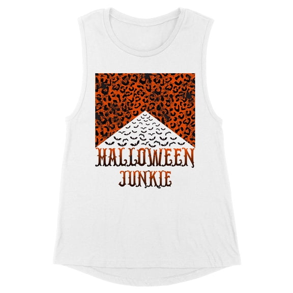 Halloween Junkie Bats Women's Muscle Tank Large White