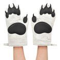thumbnail image 2 of Bewildely Guantes para hornear Guantes para microondas Guantes con aislamiento térmico Algodón Silicona Cocina y Comedor Un par de osos polares, 2 of 6