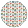 thumbnail image 1 of Tapis d'extérieur rond Bubble Plant, 6 pi x 7 pi, polyoléfine tissée, 1 of 6