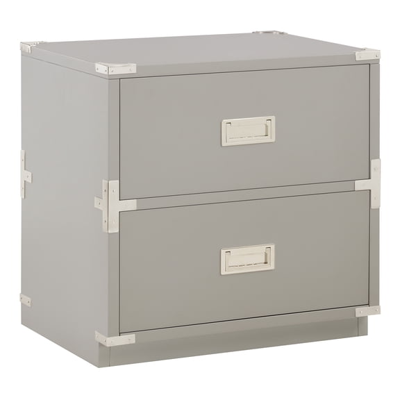 Wellington 2 Drawer Engineered Wood Cabinet in Gray