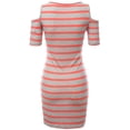 thumbnail image 2 of FashionOutfit Women's Super cute Stripe patterned off the Shoulder Shirt Dresses, 2 of 3