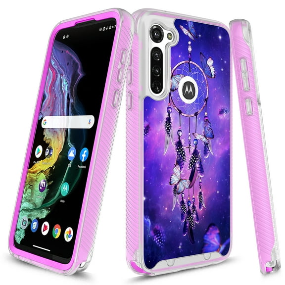 Moto G Fast Case, Rosebono Graphic Design Shockproof Impact Resistant Protective Full-Body Rugged Clear Hybrid Bumper Case For Motorola G Fast (Dream Catcher)