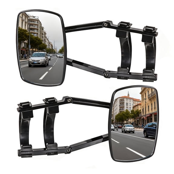 Universal Clip-on Trailer Mirrors, 2-Pack, Rotating Adjustable Dual-View Trailer Mirrors, Suitable for Cars, Trucks, and Trailers