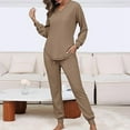 thumbnail image 3 of WILLBEST Womens Pants Women's Loungewear Set Long Sleeved Top Drawstring Pants Cargo Work Pants, 3 of 5