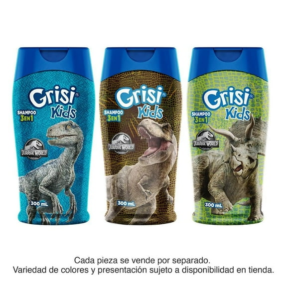 Shampoo Grisi Kids 3 en 1 jurassic world 300 ml varios modelos 1 pza