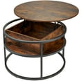 thumbnail image 5 of Behost Round Lift Top Coffee Table with Storage, Industrial Wood Coffee Table with Metal Frame for Living Room, Rustic Brown, 5 of 11