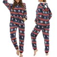 thumbnail image 2 of Mono de manga larga con cremallera para mujer, pijama de lana a cuadros y rayas, ropa de dormir cálida y gruesa, otoño, 2 of 4