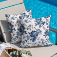 thumbnail image 2 of Throw Pillow Covers, Navy Flowers 16x16 Pillow Covers for Couch/Sofa/Bed, Country Plants Pastoral Botanical Vintage Decorative Square Linen Cushion Pillowcase for Home Decor, 2 of 9