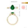 thumbnail image 5 of ANGARA Lab Grown 1.5 Ct Three Stone Pear Emerald & Diamond Engagement Ring for Women in 14K Yellow Gold (Size-9x7mm) | May Birthstone, Anniversary, Jewelry Gift for Women | Lab-Grown Emerald Ring, 5 of 9