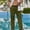 A580 Army Green, variant on Men's Linen Pants Casual Summer Beach Trousers Lightweight Breathable Straight Leg Loose Fit Yoga Lounge Pants with Elastic Drawstring Waist and Side Pockets
