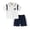 V51-White, variant on WhouRiu Boys Summer Outfits Short Sleeve Polo Shirts And Shorts Sets Kids Back To School Clothes