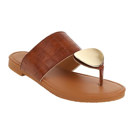 

TUOBARR Womens Flip Flop Slippers Women s Flat Flip Flops Women s Beach Shoes Summer Non-Slip Flip Flops Brown