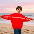 thumbnail image 6 of HAOTAGS Teen Girls Boys Long Sleeve Valentine's Day Sweatshirt(3-15), Casual Oversized Fleece Pocket Pullover Tops Red 5 Years, 6 of 7