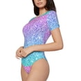 thumbnail image 2 of Naloa Multicolor Glitter Women's Short-Sleeved Onesie, One-Piece Swimsuit for Parties, dates, clubs - X-Large, 2 of 9
