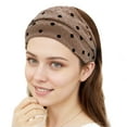 thumbnail image 4 of Unique Bargains 1 Pc Headband Argyle Lace Wide Hairband for Women Khaki, 4 of 5