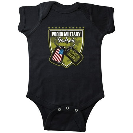 

Inktastic Proud Military Godson USA Outfit Gift Baby Boy Bodysuit