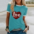 thumbnail image 2 of T-shirt Décontracté pour Femmes à Imprimé, Col Rond, Coupe Ample, Manches Courtes, Haut Blouse Chandail, 2 of 9