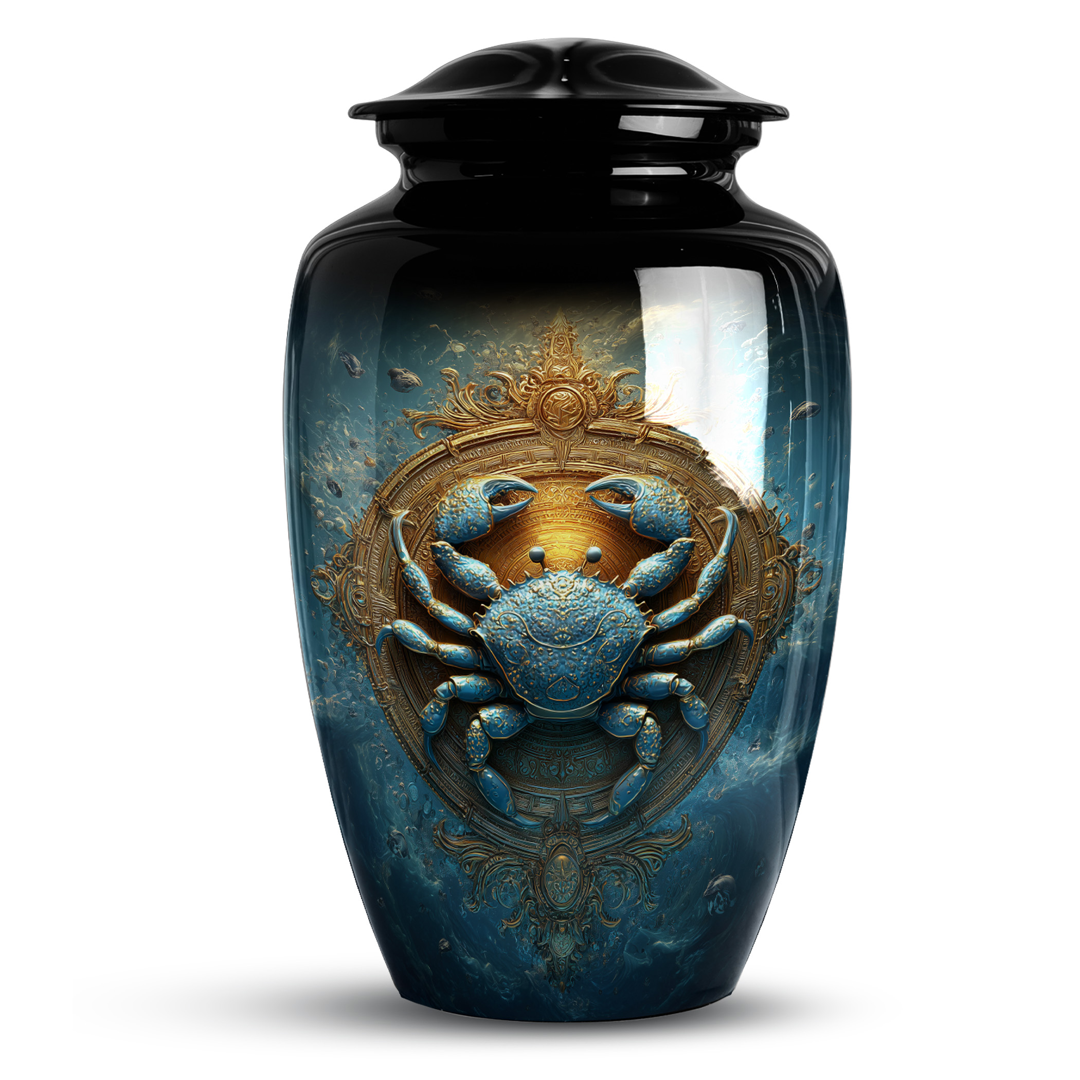 Carcen Mini Decorative Urn for Women Ashes, Blue Funeral Urn, Cremation Urns for Adult human, keepsake Urns for human Ashes for male & Female ( size- 10inch 1pc, 3inch 4pc )