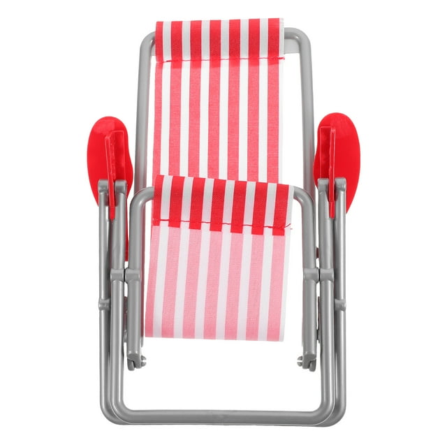Miangastore Dollhouse Foldable Beach Chair Miniature Furniture Accessory Cloth 1Pcs 6.7X4.6X4.6In